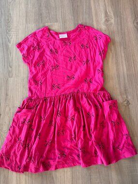 Hanna Andersson short sleeve Dress unicorn print pockets girls 130 cm US 8